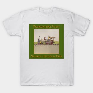 Steam engine at Promontory Point National Historical Park in Utah T-Shirt